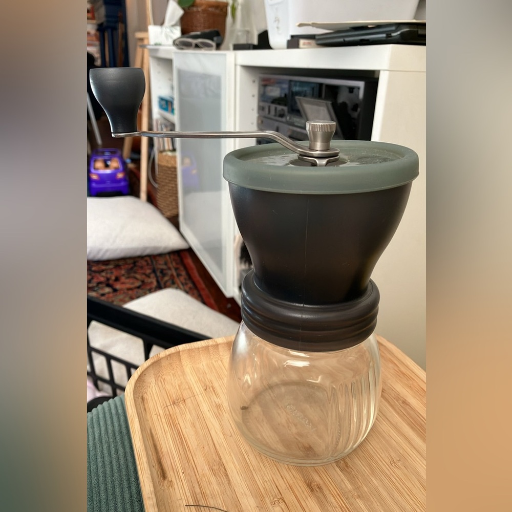 Hario Black and Gray Manual Coffee Grinder for Kitchen